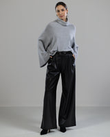 Ribbed Roll Neck Sweater | Light Grey