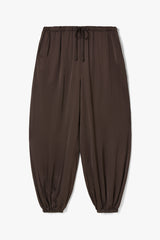 Belle Balloon Satin Trousers | Espresso Brown