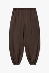 Belle Balloon Satin Trousers | Espresso Brown