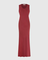 Sabrina Sleeveless Satin Maxi Dress | Dark Cherry