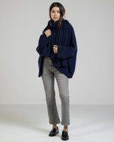 Ribbed Shawl | Navy