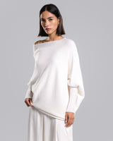 Asymmetric Draped | Ivory | Seamless Knit