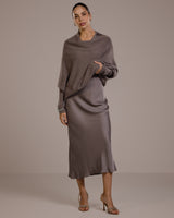 Asymmetric Draped | Mink | Seamless Knit