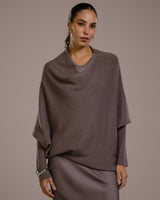 Asymmetric Draped | Mink | Seamless Knit
