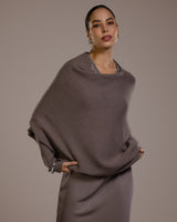 Asymmetric Draped | Mink | Seamless Knit