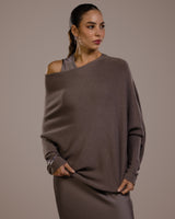 Asymmetric Draped | Mink | Seamless Knit