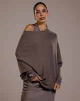 Asymmetric Draped | Mink | Seamless Knit