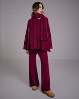 Ribbed Shawl | Burgundy