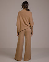 Asymmetric Draped | Camel | Seamless Knit
