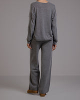 Isla Elastic Waist Pants | Grey Melange | Cashmere-Wool Blend