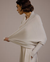 Asymmetric Draped | Light Beige | Seamless Knit