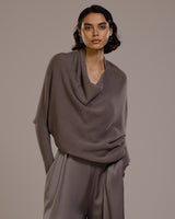 Asymmetric Draped | Mink | Seamless Knit