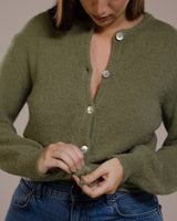 Kelsey Button Up Cardigan | Khaki | Alpaca-Wool Blend