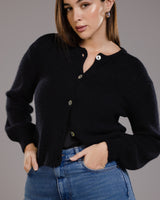 Kelsey Button Up Cardigan | Black | Alpaca-Wool Blend