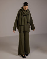 Ribbed Shawl | Khaki