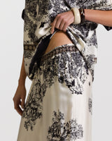 Ottilie Elastic Waist Silk Trousers | Black