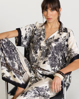 Ottilie Elastic Waist Silk Trousers | Black