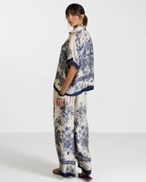 Ottilie Elastic Waist Silk Trousers | Navy