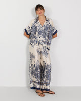 Ottilie Elastic Waist Silk Trousers | Navy