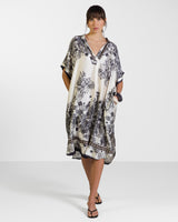 Ottilie Silk Kaftan Dress | Black