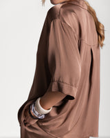 Rhea Satin Shirt | Maple