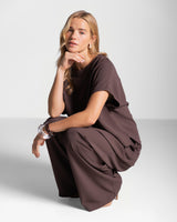 Gabriella Pleated Elastic Waist Trousers | Espresso Brown