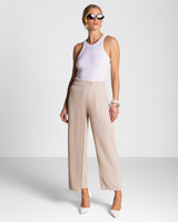 Ophelia Asymmetric Wrap Trousers | Light Beige