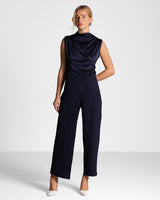 Ophelia Asymmetric Wrap Trousers | Navy