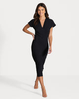 Juliette V Neck Dress | Navy