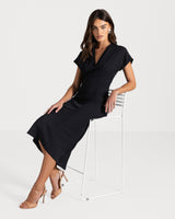 Juliette V Neck Dress | Navy