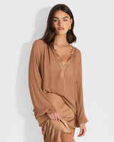 Jade Sheer Top | Tan