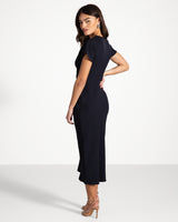 Juliette V Neck Dress | Navy