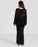 Rosalind Lightweight Satin Skirt | Black