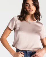 Matilda Satin T-Shirt | Dusty Pink