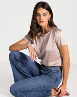 Matilda Satin T-Shirt | Dusty Pink
