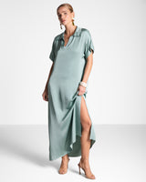 Cleo Satin Kaftan Dress | Mint