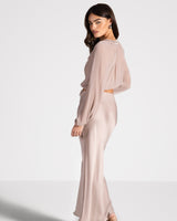 Rosalind Lightweight Satin Skirt | Dusty Pink