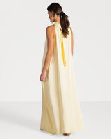 Ruby Halterneck Satin Dress | Pastel Yellow