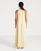 Ruby Halterneck Satin Dress | Pastel Yellow