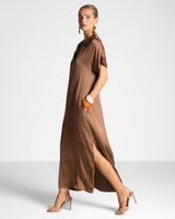 Cleo Satin Kaftan Dress | Maple