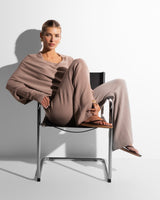 Asymmetric Draped | Mocha | Seamless Knit