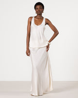 Lexi Satin Maxi Skirt | Ivory