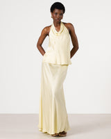 Lexi Satin Maxi Skirt | Butter Yellow