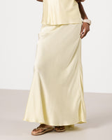 Lexi Satin Maxi Skirt | Butter Yellow