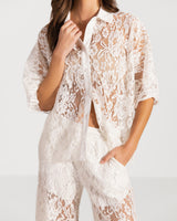 Roxie Lace Shirt | White
