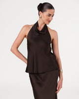 Carmen Backless Halterneck Top | Cocoa Soleil