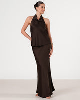 Carmen Backless Halterneck Top | Cocoa Soleil