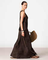 Lexi Satin Maxi Skirt | Cocoa Soleil