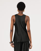 Demi Satin Vest Top | Black