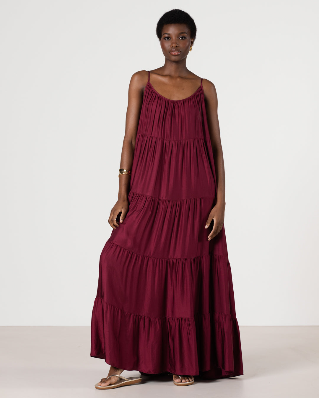 DANTE TUCK MAXI DRESS - CHERRY
